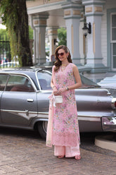 3-PC Unstitched Embroidered Lawn Noor By Saadi Asad | D11- Blush Pink